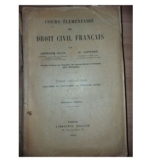 Cours elementaire de droit civil francais- Ambroise Colin, H. Capitant