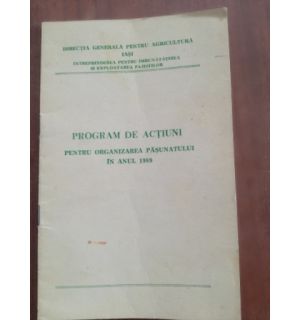 Program de actiuni pentru organizarea pasunatului in anul 1989