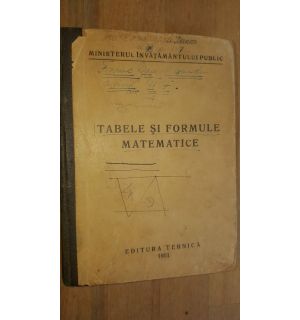 Tabele si formule matematice