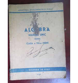 Algebra. Manual unic pentru clasa a 8a medie