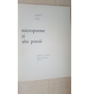 Micropoeme si alte poezii- Aurel Rau