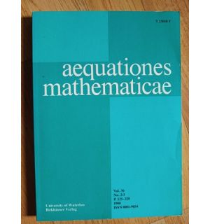 Aequationes mathematicae vol.36, nr.2-3