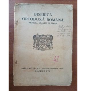 Biserica ortodoxa romana. Revista Sfantului Sinod anul LXVI. 1-2 1948