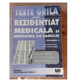 Teste grila pentru rezidentiat, medicala si medicina de familie 2