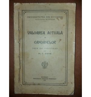 Valoarea actuala a canoanelor- C. Dron