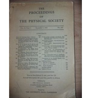 The proceedings of the physical society