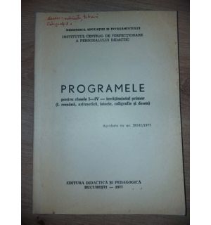 Programele pentru clasele 1-4 invatamintul primar