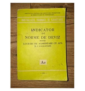 Indicator de norme de deviz pentru lucrari de alimentare cu apa si canalizare